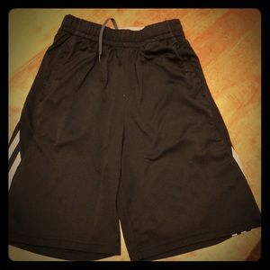 Black Adidas athletic shorts with pockets